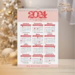 Pacote de Artes Calendários A4 - Ano Novo 2024 V23 (Vintage) - Imagem 8