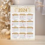 Pacote de Artes Calendários A4 - Ano Novo 2024 V23 (Vintage) - Imagem 7