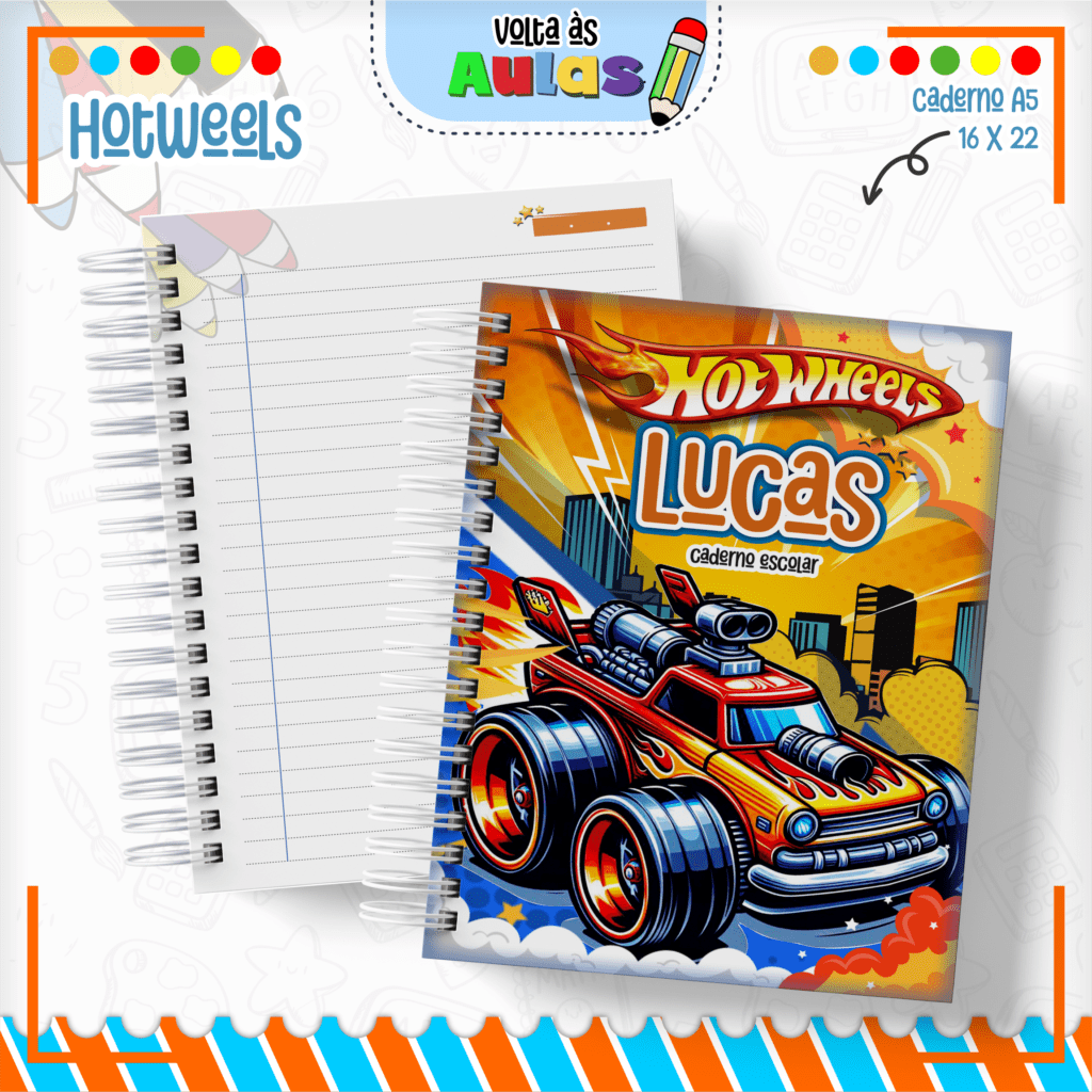 12-HOTWEELS HOTWEELS- Kit Escolar 2025 (Lina Criativa) - Imagem 1