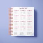 Miolo Calendário 2023 Estrelas Rosa e Azul+ Anotação