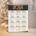 Pacote de Artes Calendários A4 - Ano Novo 2024 V23 (Vintage) - Imagem 16