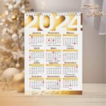 Pacote de Artes Calendários A4 - Ano Novo 2024 V23 (Vintage) - Imagem 14