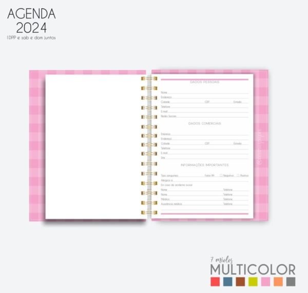 COMBÃO Multicolor 7 Miolos de agenda datada 2024 + COMBO 20 Capas - Imagem 8