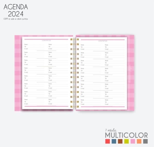 COMBÃO Multicolor 7 Miolos de agenda datada 2024 + COMBO 20 Capas - Imagem 6