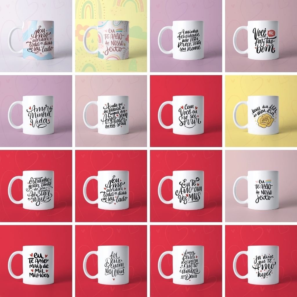 24-Canecas-2 Lettering e Frases Namorados - Artes p/Canecas - Imagem 2