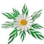 Molde Flor Margarida + Folhagem