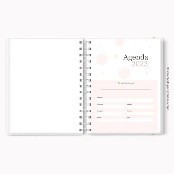 Miolo Rose 2023 p/Agenda com Hora - Imagem 2