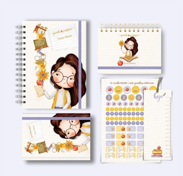 Combo Querida Professora - Caderno, Planner, Blocos e Adesivos - Imagem 2