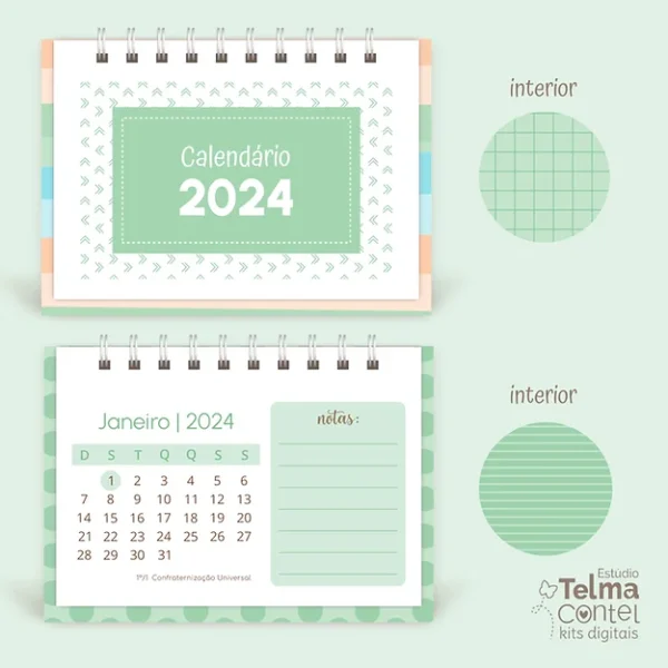 Combo Calendário de Mesa Mini + A6 - 2024 - Imagem 5