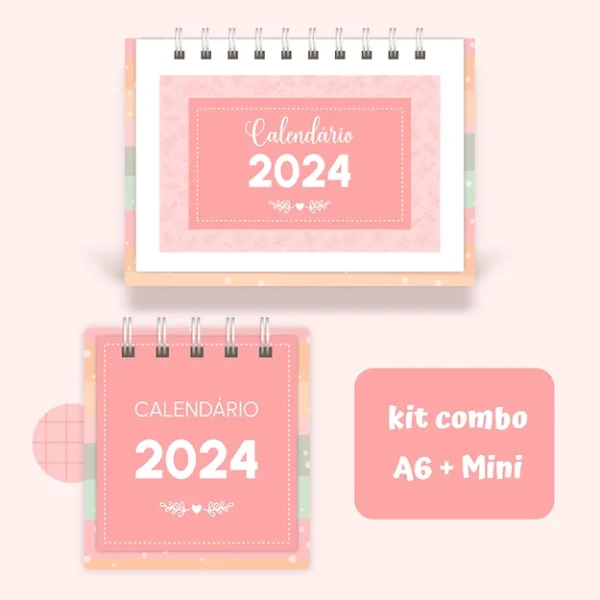 Combo Calendário de Mesa Mini + A6 - 2024 - Imagem 1