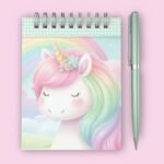 Kit bloquinho Unicórnio - A6 wire-o espiral - Encadernação (Thelma Contel) - Imagem 8