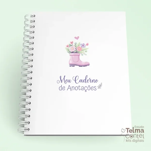 Combo Lilás - Caderno A5 | Bloco A6 | Chaveiro | Papéis Digitais | Planejamento Semanal (Telma Contel) - Imagem 11