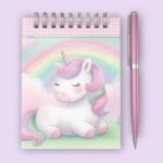 Kit bloquinho Unicórnio - A6 wire-o espiral - Encadernação (Thelma Contel) - Imagem 7