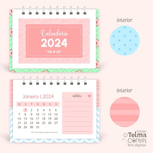 Combo Calendário de Mesa Mini + A6 - 2024 - Imagem 7