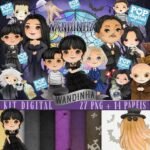 Kit Digital Wandinha Cute - Elementos, Imagens e Papeis