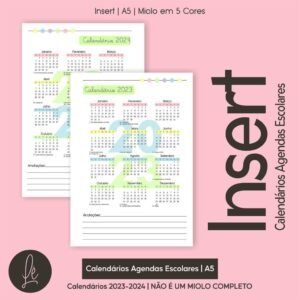 Calendário Agenda Escolar A5