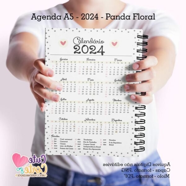 Agenda de 2024 Datada 1DPP - Panda Floral - com Controle Financeiro Mensal - Imagem 6