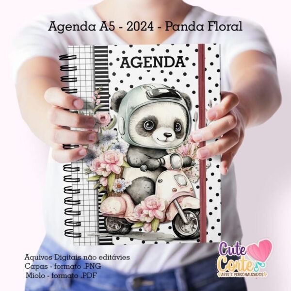 Agenda de 2024 Datada 1DPP - Panda Floral - com Controle Financeiro Mensal - Imagem 1