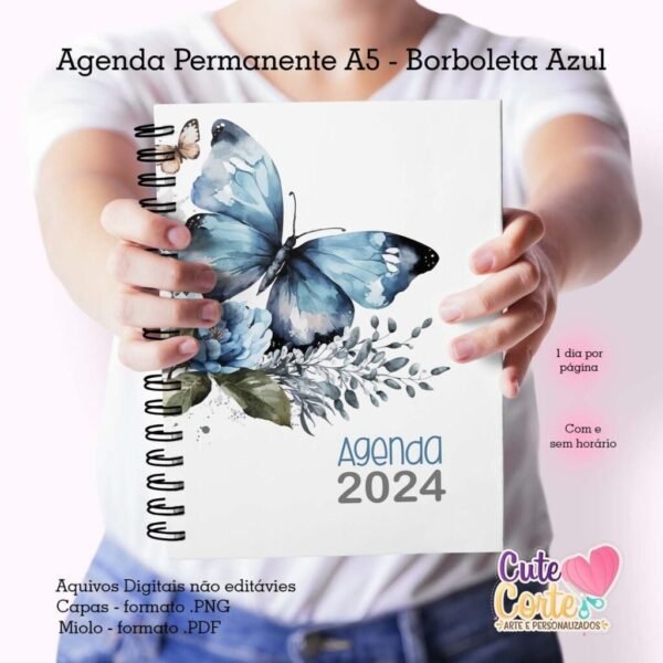 Agenda A5 – PERMANENTE – 1 DPP – BORBOLETAS N.1 (2 miolos) - Cute Corte - Imagem 7