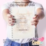 Caderno Pautado A5 + Bloquinho A6 – Cute Girl Playing On Swing - Imagem 4