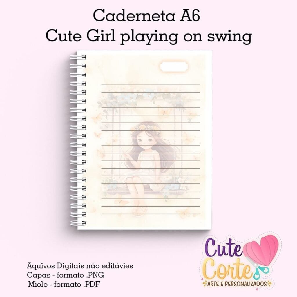 357793446_578493237799974_8076521829346131261_n-scaled-1.jpg Caderneta A6 – Cute Girl playing on swing - Imagem 3