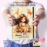 Caderno Pautado A5 + Bloquinho A6 – Cute Girl Playing On Swing