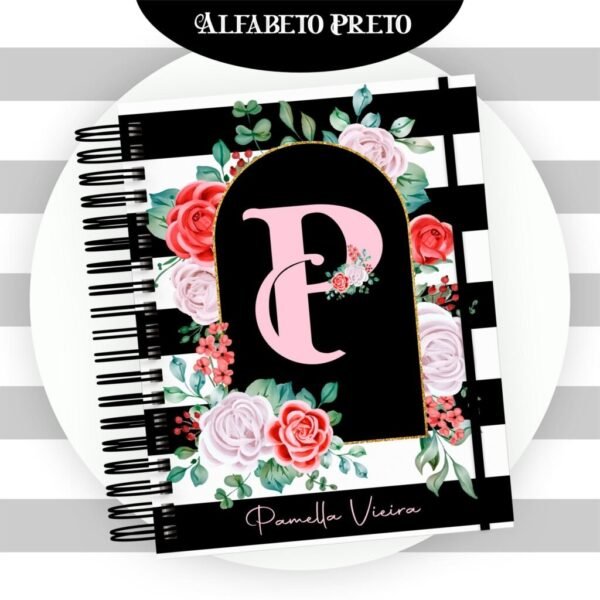 Combo Alfabeto Floral Preto - Encadernação (Pamella) - Imagem 9