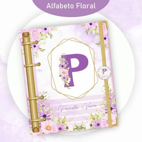 Combo Alfabeto Floral Lilás - Encadernação (Pamella) - Imagem 7
