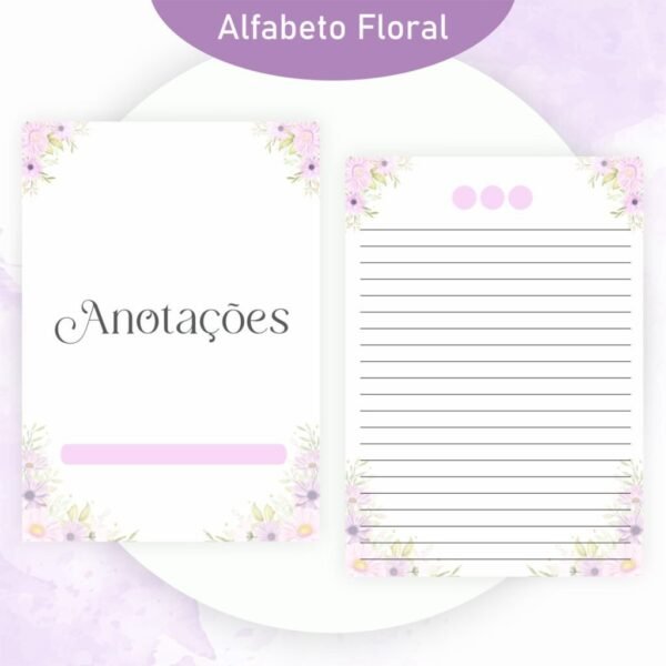 Combo Alfabeto Floral Lilás - Encadernação (Pamella) - Imagem 3