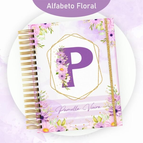 Combo Alfabeto Floral Lilás - Encadernação (Pamella) - Imagem 9