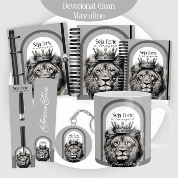 Combo Devocional Clean Masculino- Encadernação (Pamella) - Imagem 1
