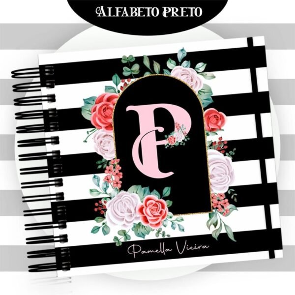 Combo Alfabeto Floral Preto - Encadernação (Pamella) - Imagem 8