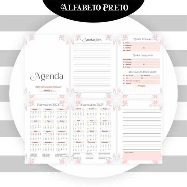 Combo Alfabeto Floral Preto - Encadernação (Pamella) - Imagem 4