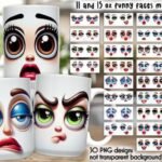 3D Cara Engraçada - Artes para Canecas