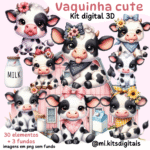Vaquinha Cute 3D - Kit Digital