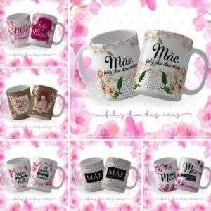Kit Floral Mãe - Estampas p/Canecas