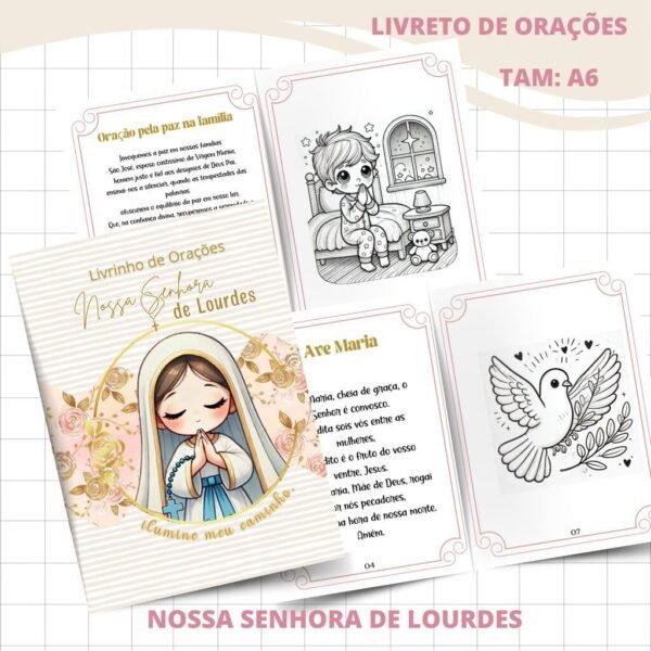 COMBO Nossa Senhora de Lourdes Menina - Encadernação - Imagem 1