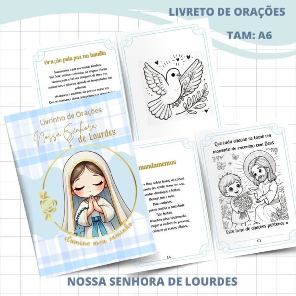 COMBO Nossa Senhora de Lourdes Menino - Encadernação - Imagem 1