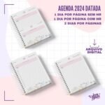 Agenda 2024 Floral Datada - Com Hora/Sem Hora - Imagem 3