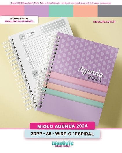 5f98bb_aa7de16553194253ac428f6002abeb7fmv2.jpg Combo AGENDA BÁSICA 2024 | A5 | A6 - 1DPP e 2DPP DATADA - Imagem 13