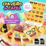 Molde Chaveiro Papel Emojis (Art Ideia)