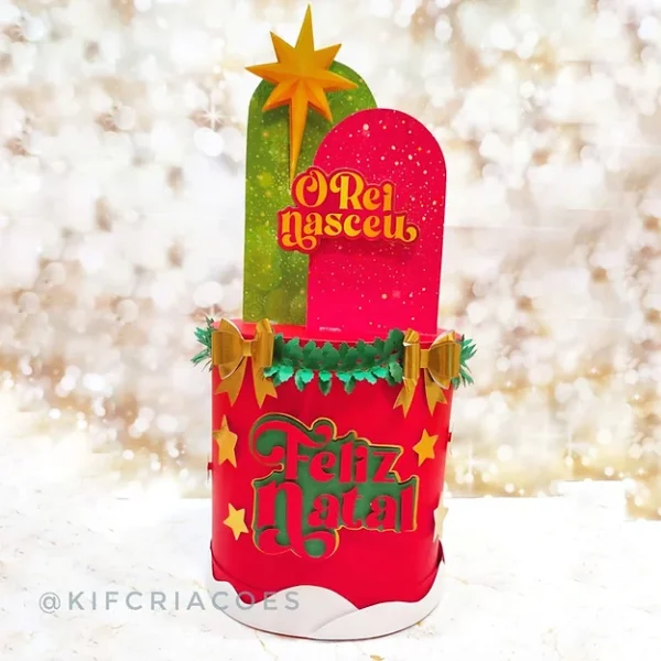 Topo de Bolo Natal - O Rei Nasceu (Kif) - Imagem 1