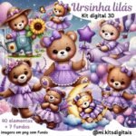 Ursinha Lilás - Kit Digital