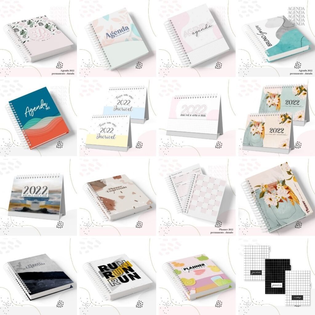 8 Pack Encadernação 2022 - Arquivos agendas, planners e miolos - Imagem 8
