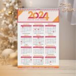 Pacote de Artes Calendários A4 - Ano Novo 2024 V23 (Vintage) - Imagem 4