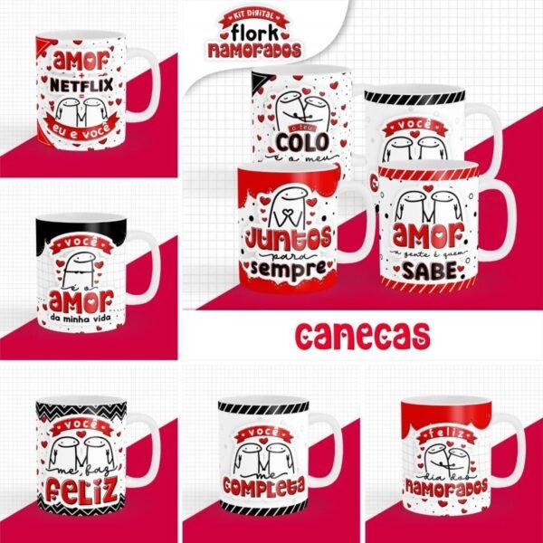 Flork Namorados - Artes p/Canecas + Kit Digital - Imagem 1