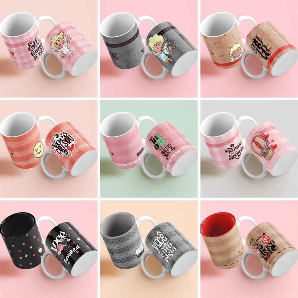 ANUNCIOS-NAMORADOS Missão Cupido Artes p/Canecas + Kit Digital (Dia dos Namorados) - Imagem 1