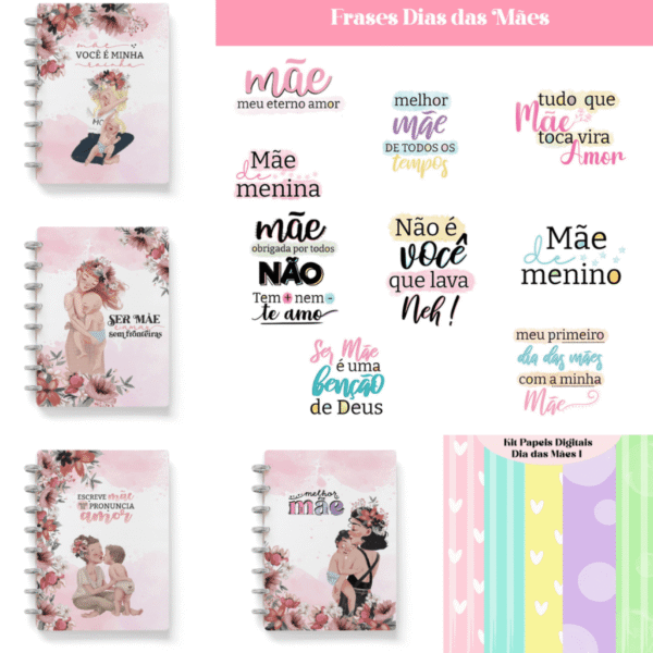 Combo Cadernos, Bloquinhos e Frases - Dia das Mães - Imagem 1