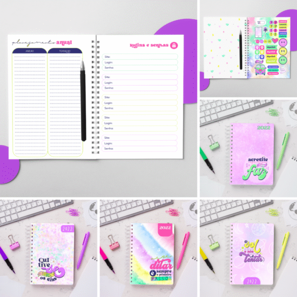Kit Agendas Vsco Girl (A5 Datada 2022) - Imagem 1