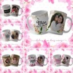 Kit Caneca Floral Foto - Dia das Mães